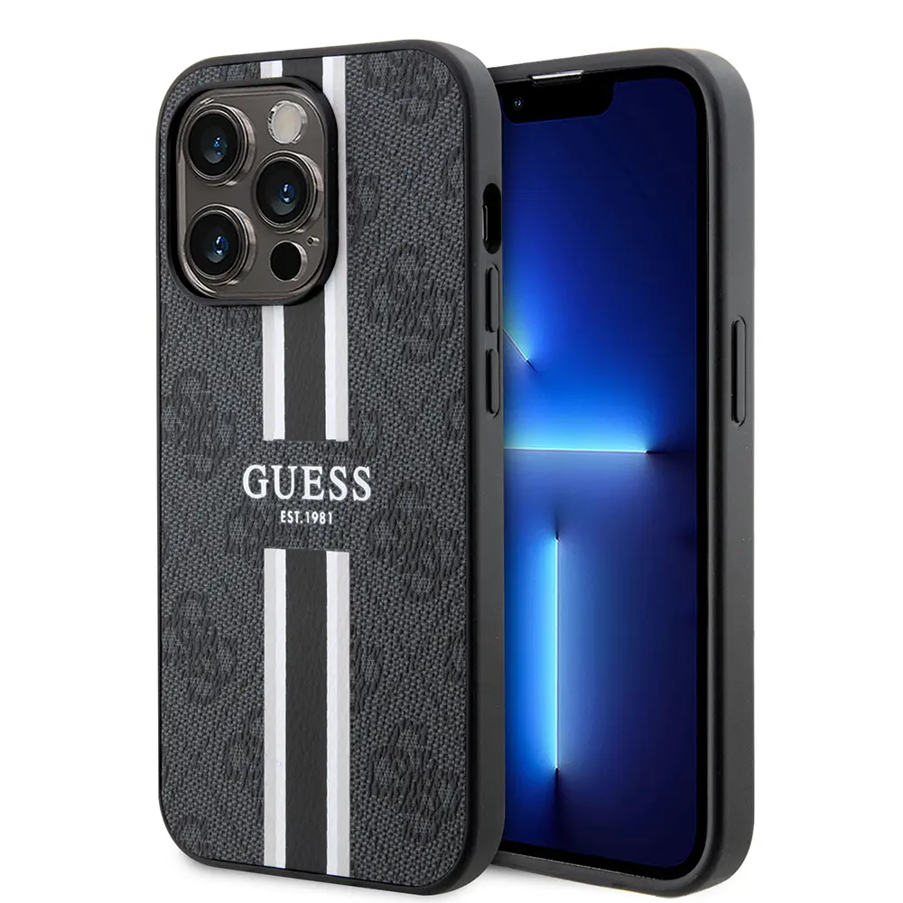 iPhone 14 Pro Max MagSafe Uyumlu 4G Şerit Tasarımlı Kılıf - Guess