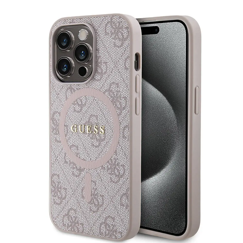 iPhone 14 Pro Max MagSafe Uyumlu Halkalı Kılıf - Guess 4G Logolu