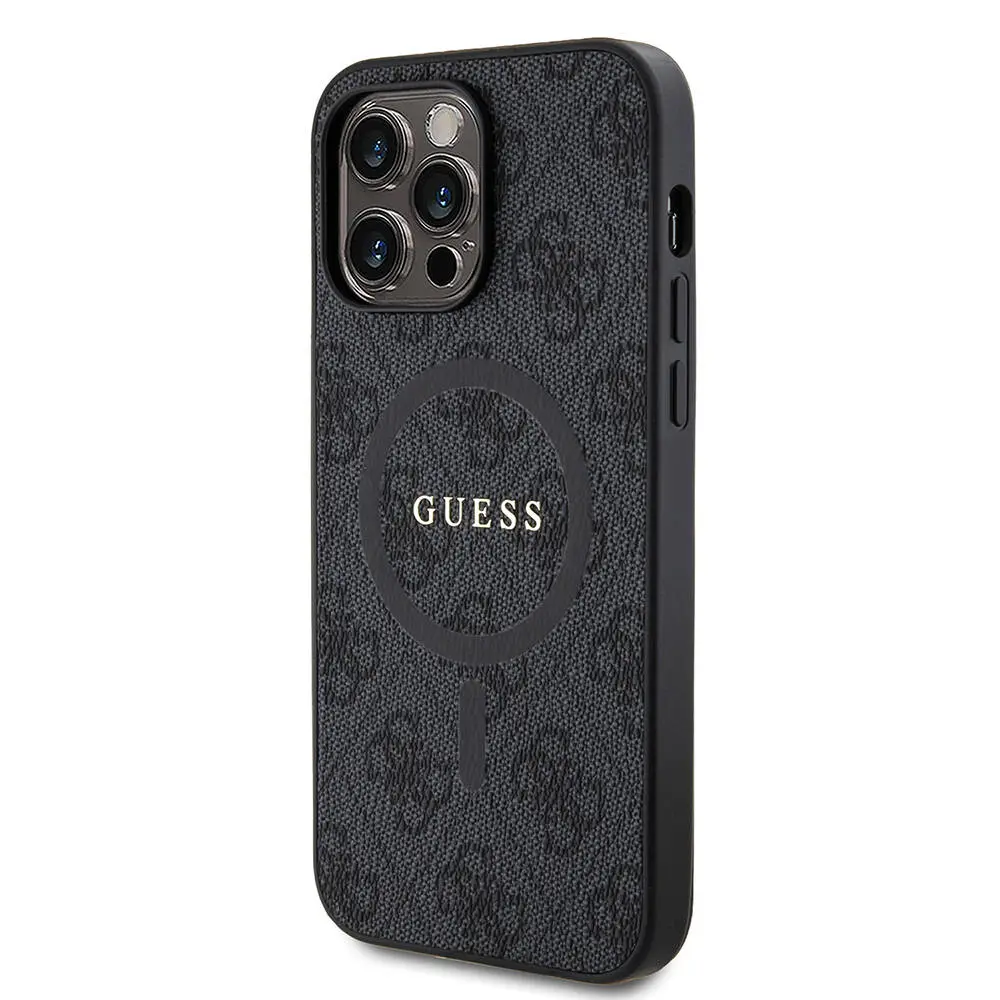 iPhone 14 Pro Max MagSafe Uyumlu Halkalı Kılıf - Guess 4G Logolu