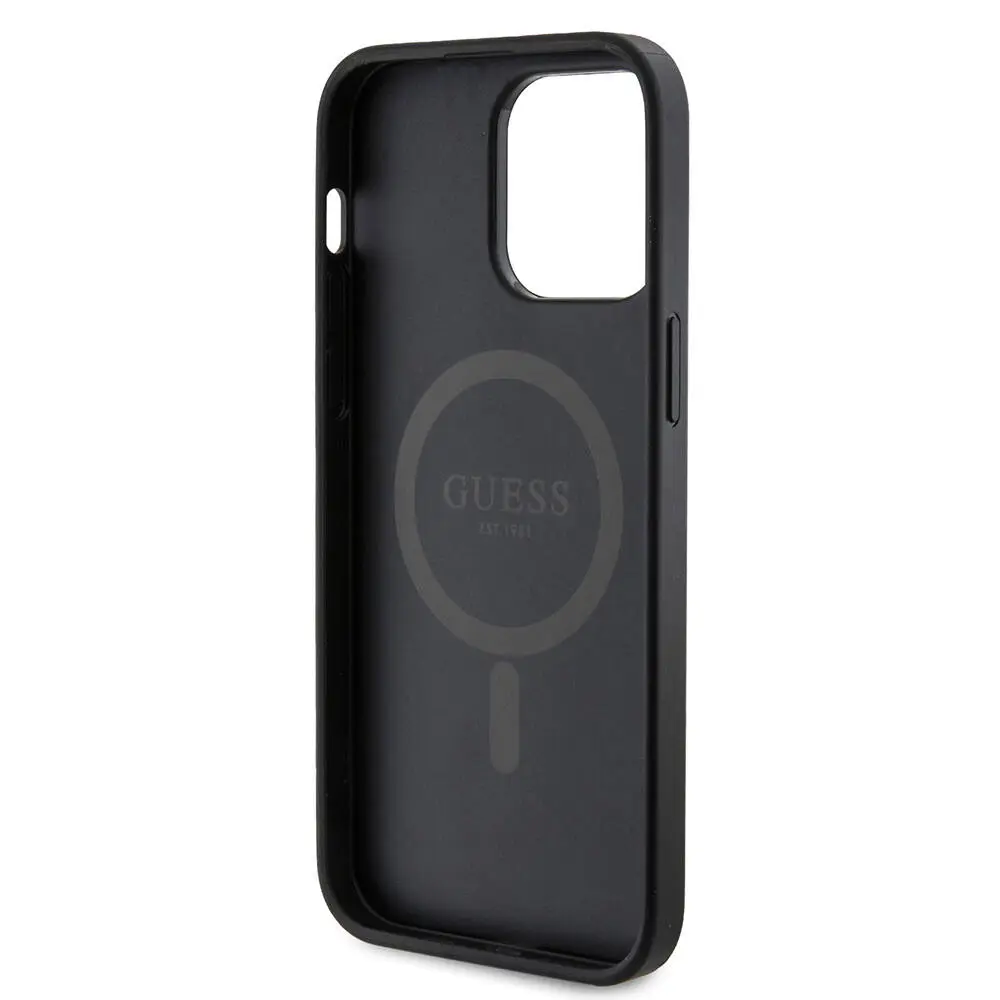 iPhone 14 Pro Max MagSafe Uyumlu Halkalı Kılıf - Guess 4G Logolu