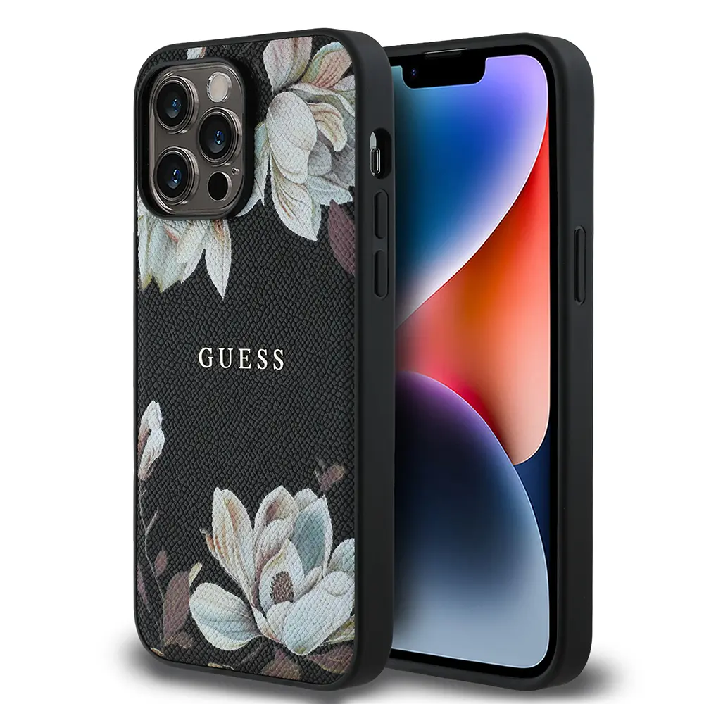 iPhone 14 Pro Max MagSafe Uyumlu Çiçek Tasarımlı Kılıf - Guess