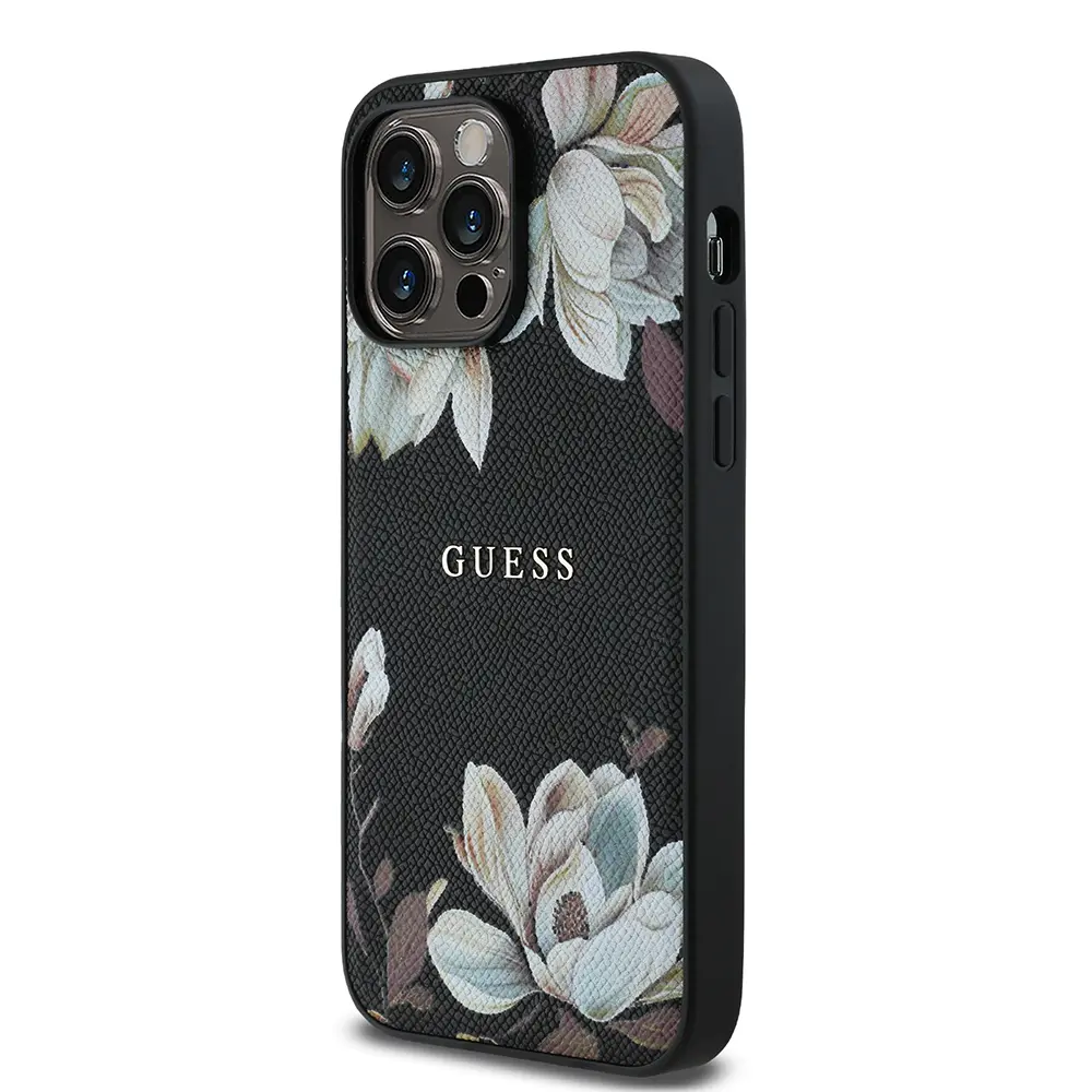 iPhone 14 Pro Max MagSafe Uyumlu Çiçek Tasarımlı Kılıf - Guess