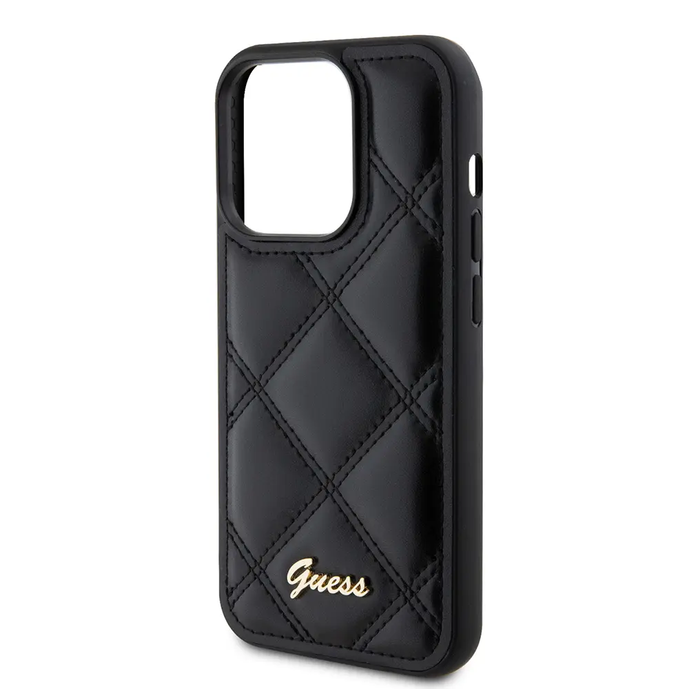 iPhone 14 Pro Max Kılıf, Lisanslı PU Deri Kapitone Kapak - Guess