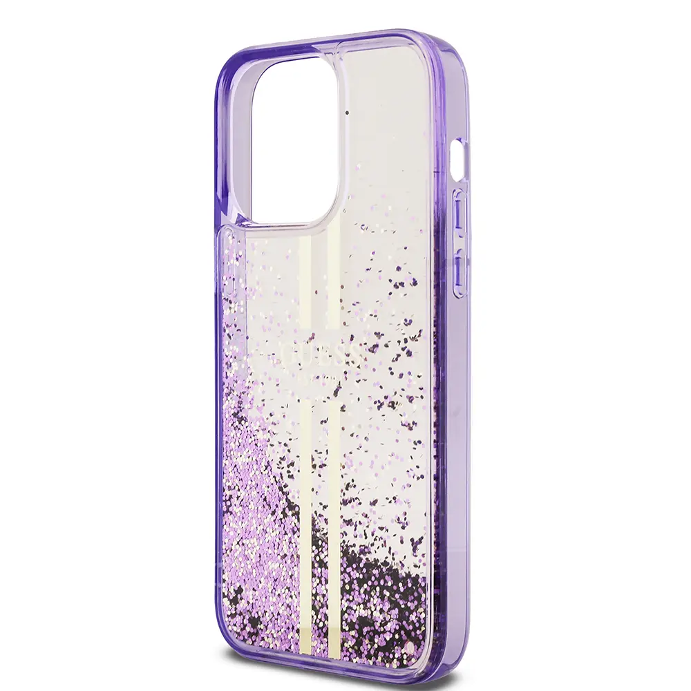 iPhone 14 Pro Max Transparan Sıvılı Simli Kılıf - Guess Lisanslı