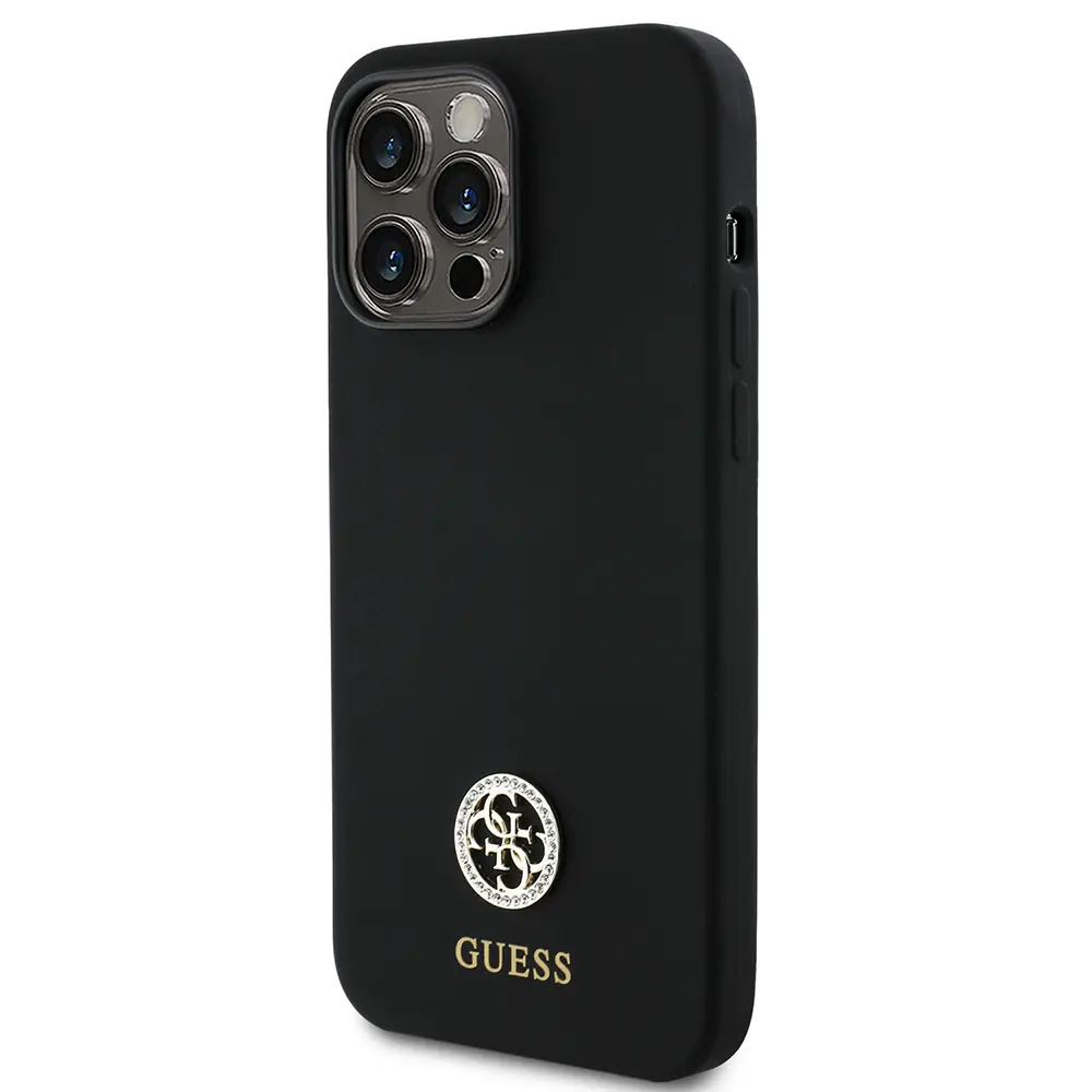 iPhone 14 Pro Max Silikon Kılıf, Taşlı 4G Logolu - Guess