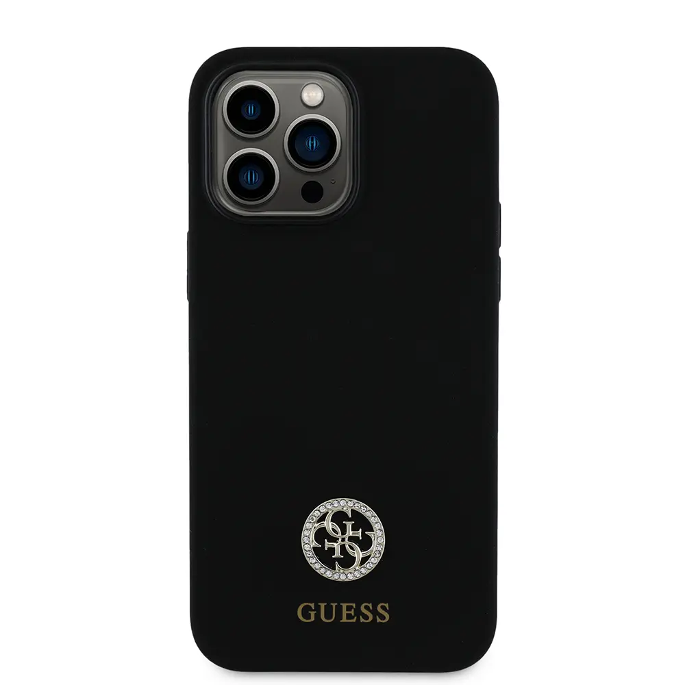 iPhone 14 Pro Max Silikon Kılıf, Taşlı 4G Logolu - Guess