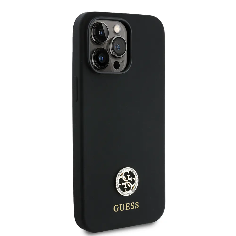 iPhone 14 Pro Max Silikon Kılıf, Taşlı 4G Logolu - Guess