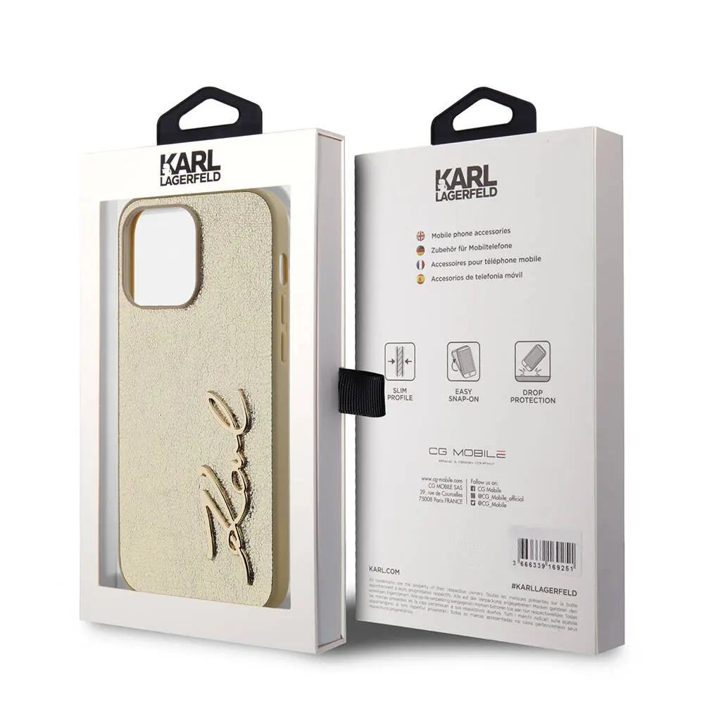 iPhone 14 Pro Max Tüylü Arka Yüzeyli Saffiano Kılıf - Karl Lagerfeld