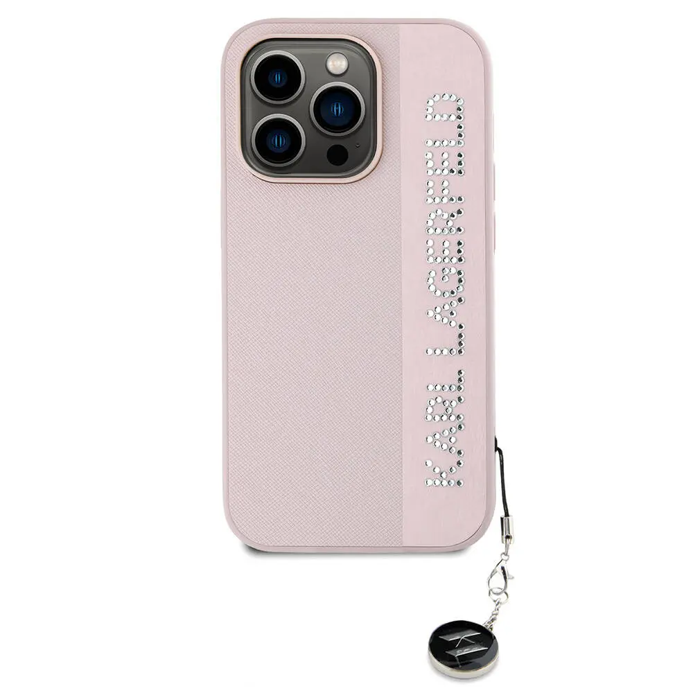 iPhone 14 Pro Max Kılıf, Anahtarlıklı Taşlı Saffiano - Karl Lagerfeld