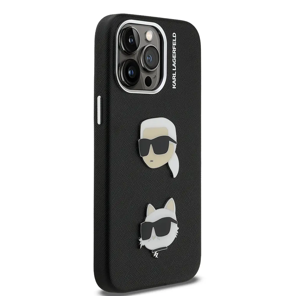 iPhone 14 Pro Max Kılıf, Lisanslı K&C Heads Pin Tasarım - Karl Lagerfeld