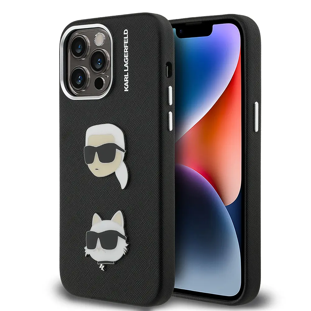 iPhone 14 Pro Max Kılıf, Lisanslı K&C Heads Pin Tasarım - Karl Lagerfeld