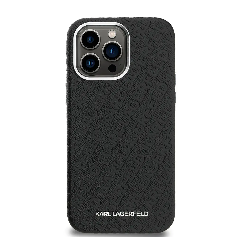 iPhone 14 Pro Max PU Deri Kılıf, Metal Logo Detaylı - Karl Lagerfeld