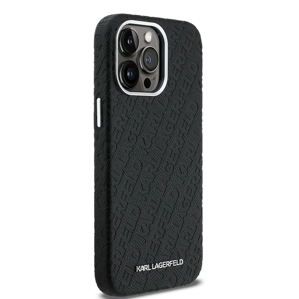 iPhone 14 Pro Max PU Deri Kılıf, Metal Logo Detaylı - Karl Lagerfeld