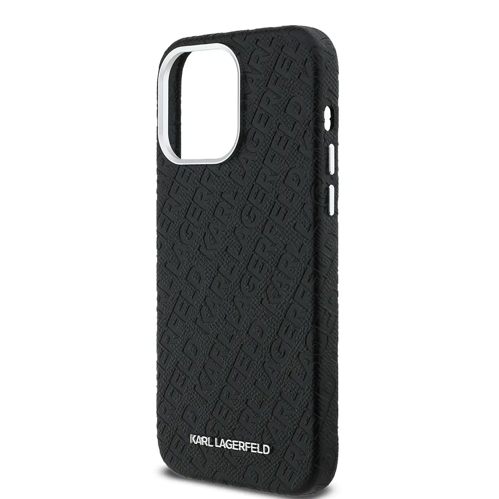 iPhone 14 Pro Max PU Deri Kılıf, Metal Logo Detaylı - Karl Lagerfeld