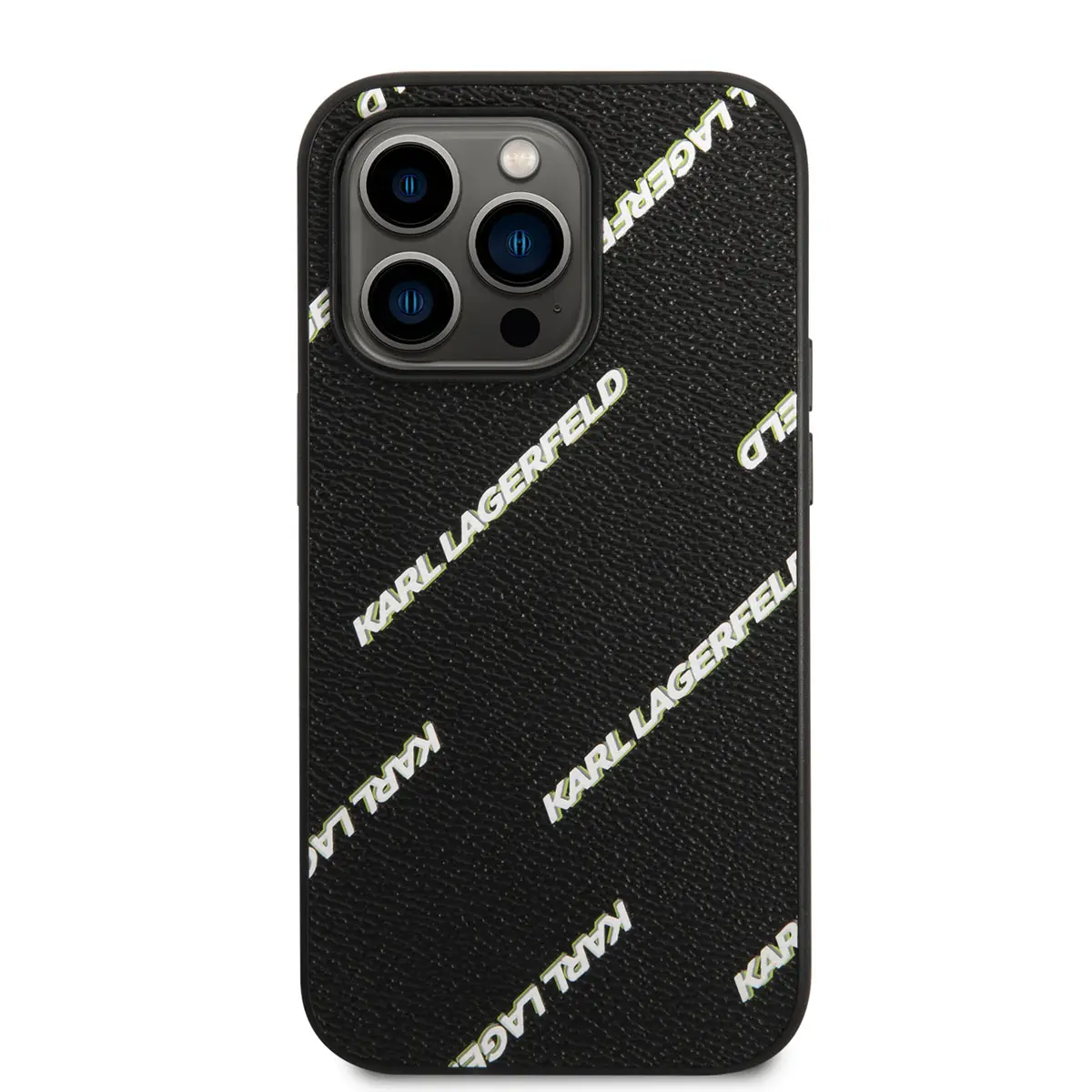 iPhone 14 Pro Max Suni Deri Logolu Kılıf - Karl Lagerfeld