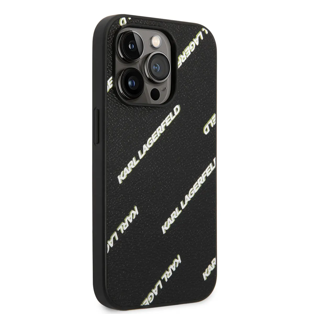 iPhone 14 Pro Max Suni Deri Logolu Kılıf - Karl Lagerfeld