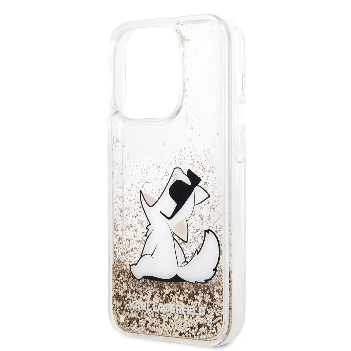 iPhone 14 Pro Max Sıvılı Simli Choupette Desenli Kılıf - Karl Lagerfeld
