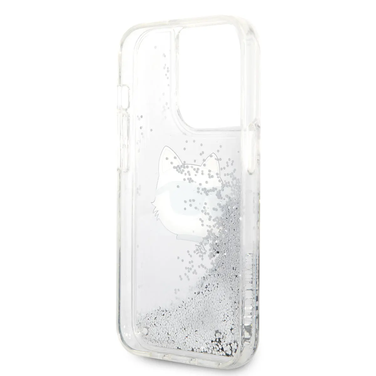 iPhone 14 Pro Max Sıvılı Simli Choupette Head Kılıf - Karl Lagerfeld