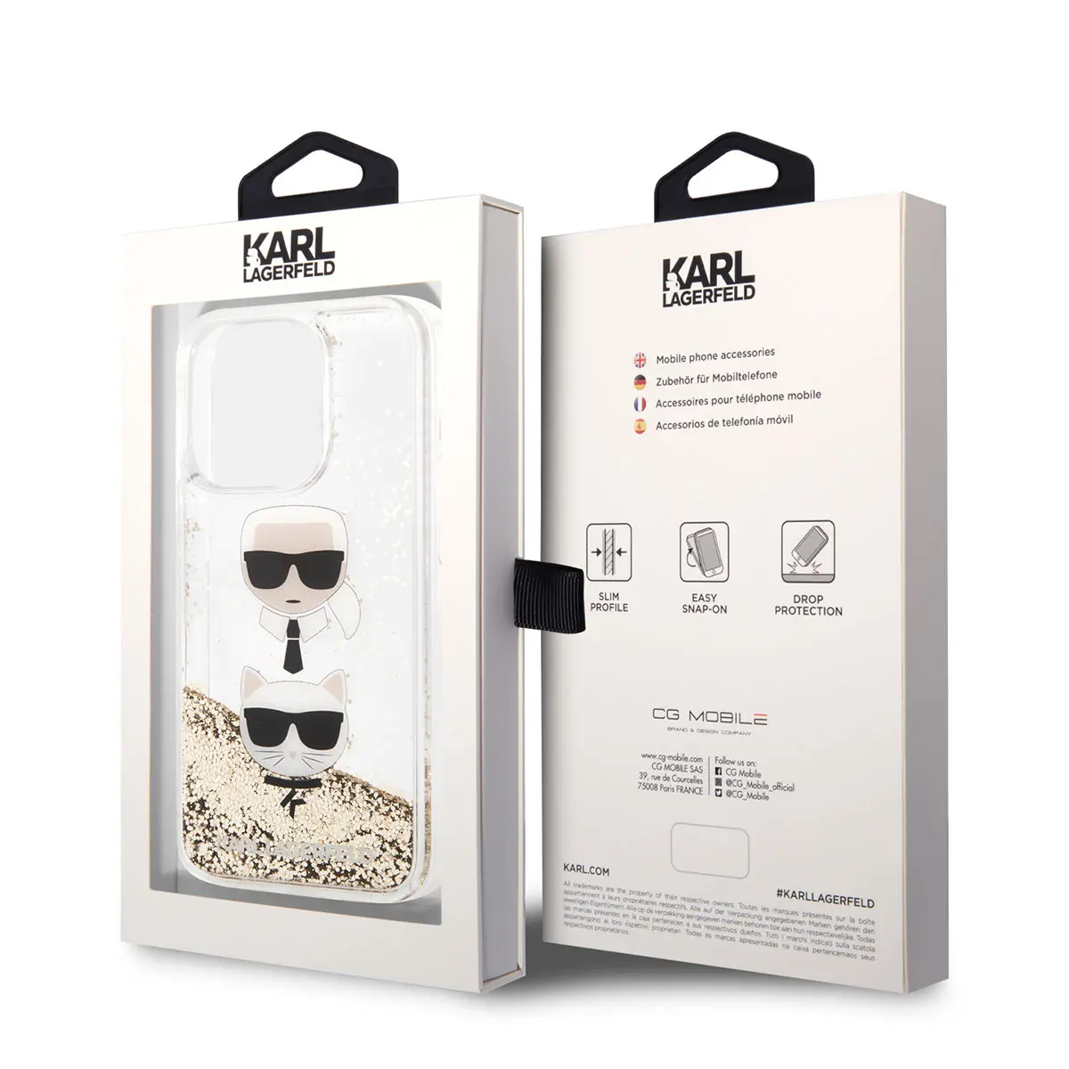 iPhone 14 Pro Max Sıvılı Simli Kılıf - Karl Lagerfeld K&C Head