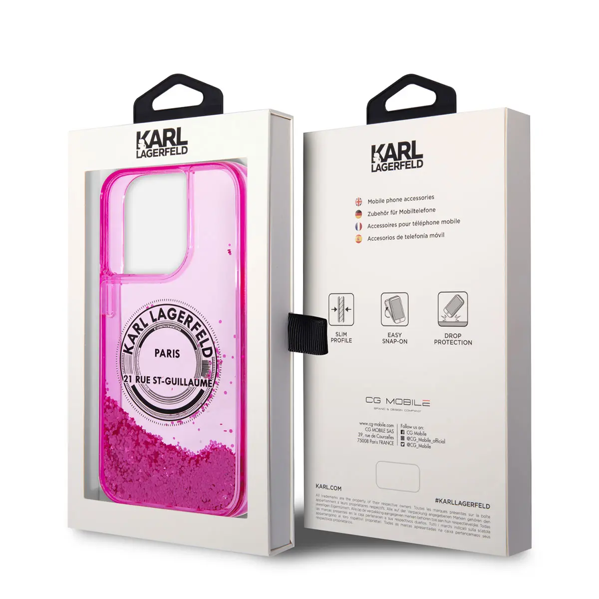 iPhone 14 Pro Max Sıvılı Simli Kılıf - Karl Lagerfeld RSG