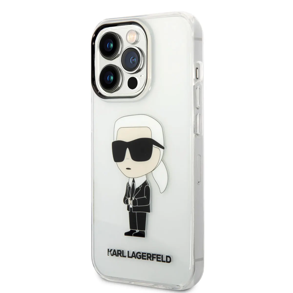 iPhone 14 Pro Max Şeffaf Kılıf - Karl Lagerfeld İkonik Karl Tasarım