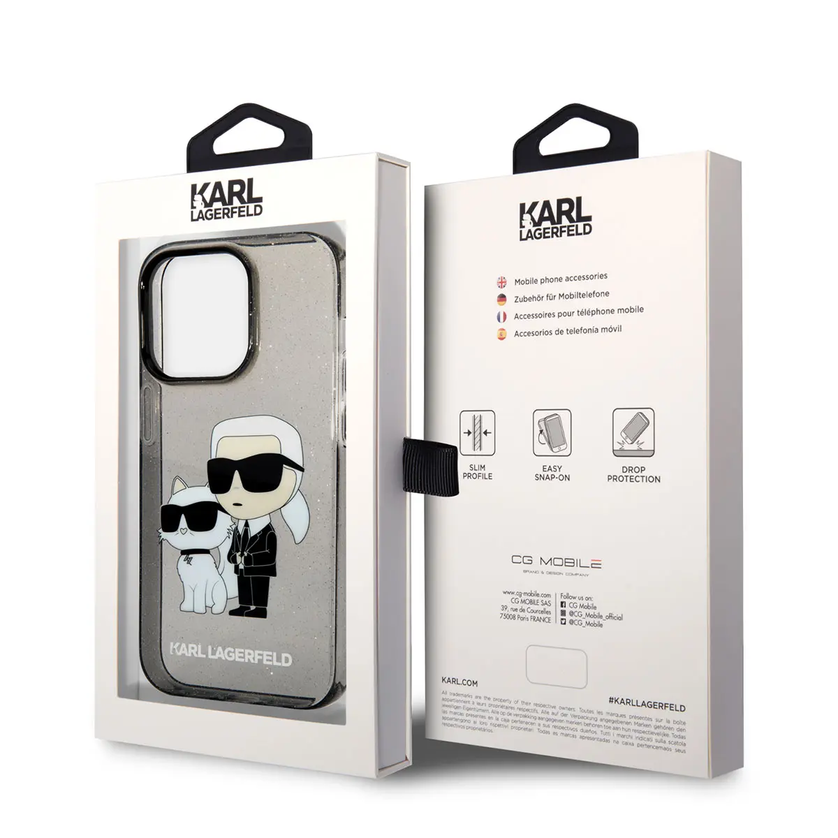 iPhone 14 Pro Max Şeffaf Simli Kılıf - Karl Lagerfeld K&C