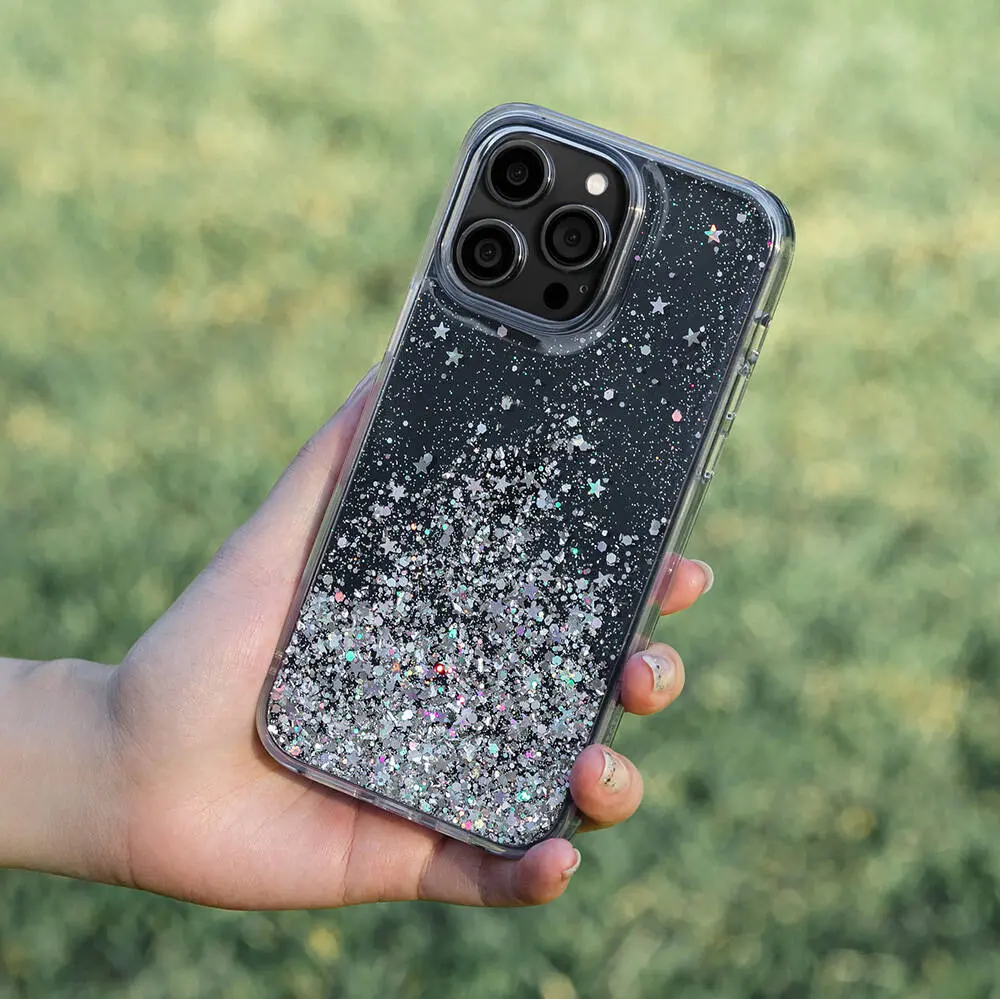 iPhone 14 Pro Max Şeffaf Simli Kılıf - Switcheasy Starfield