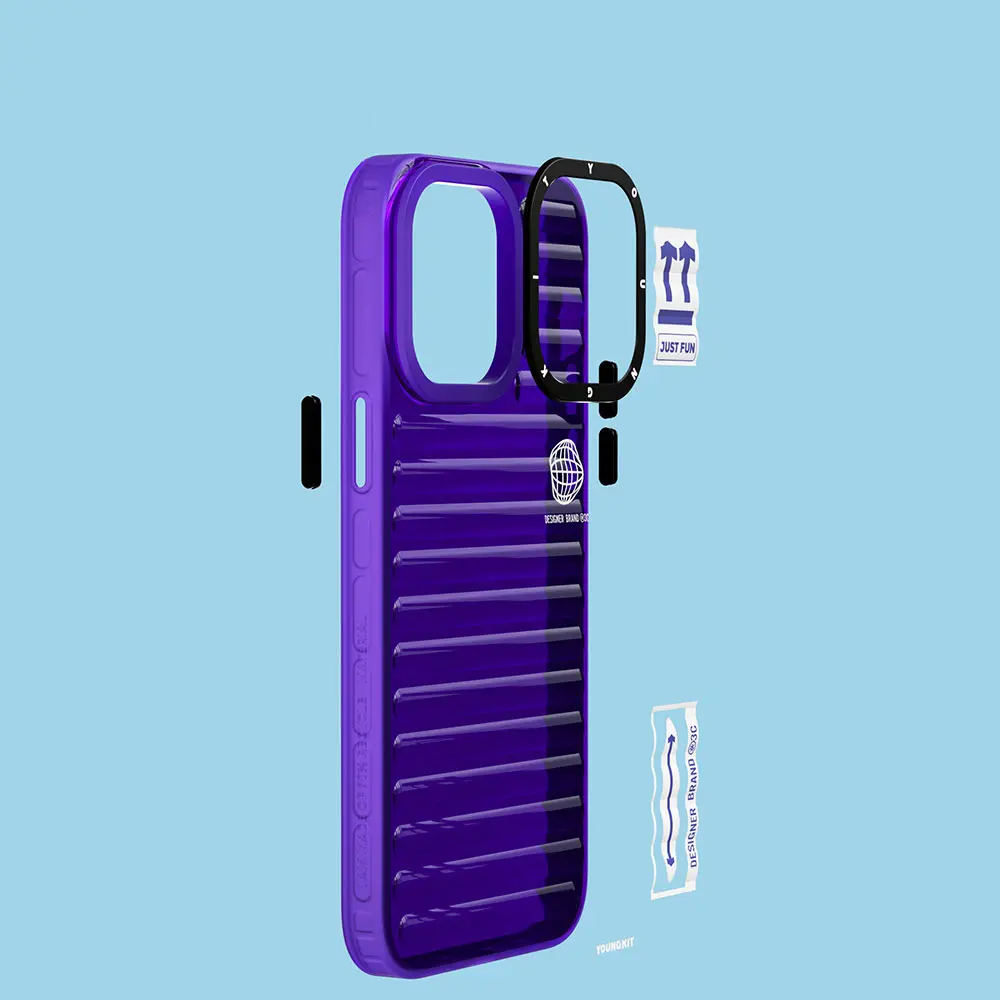 iPhone 14 Pro Max Şeffaf Renkli Kılıf - YoungKit Fluorite Serisi