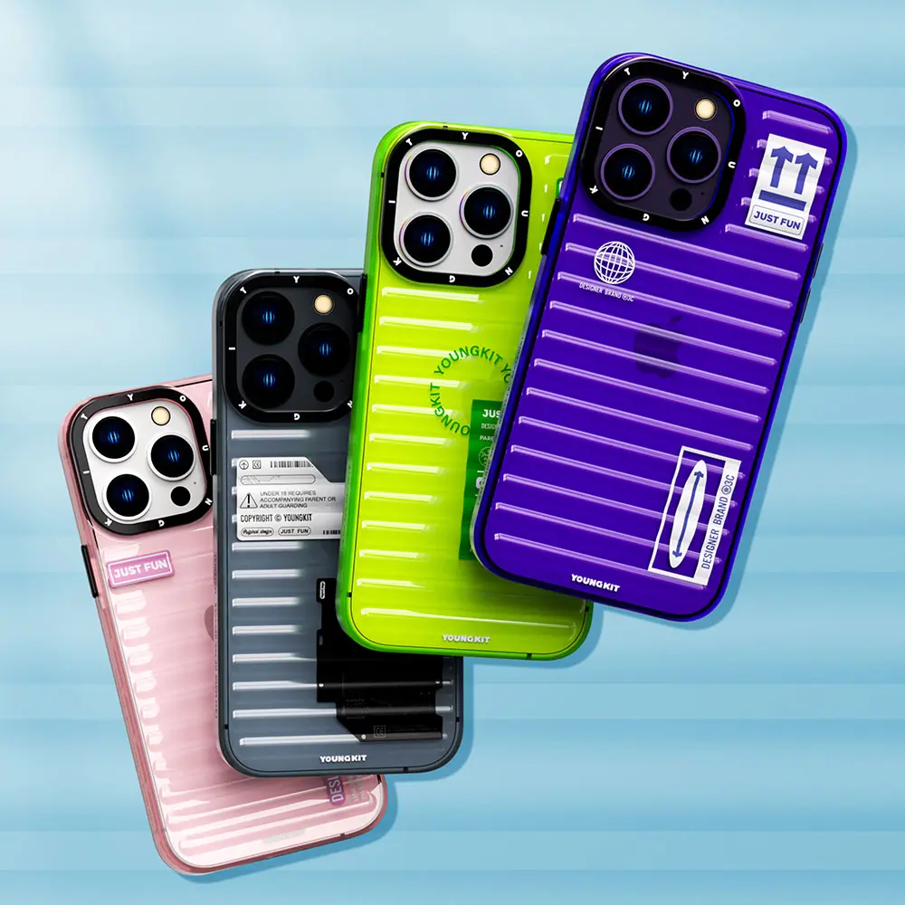 iPhone 14 Pro Max Şeffaf Renkli Kılıf - YoungKit Fluorite Serisi