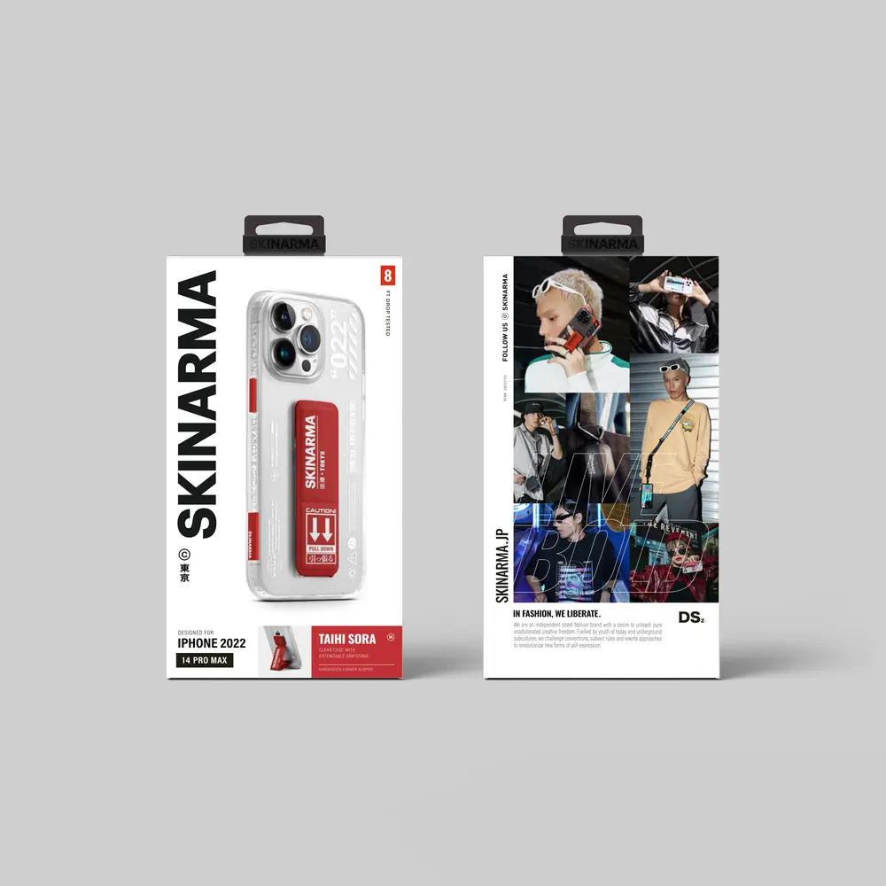 iPhone 14 Pro Max Standlı Şeffaf Kılıf - Skinarma Taihi Sora