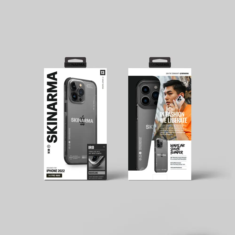 iPhone 14 Pro Max Şeffaf Airbag Tasarımlı Kılıf - Skinarma Iro