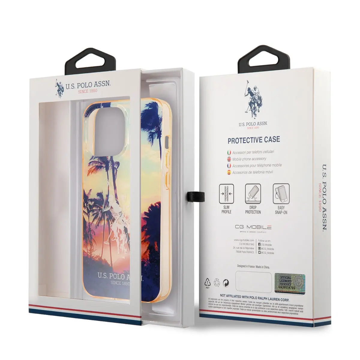 iPhone 14 Pro Max Renkli Ağaç Baskılı Kılıf - U.S. Polo Assn.