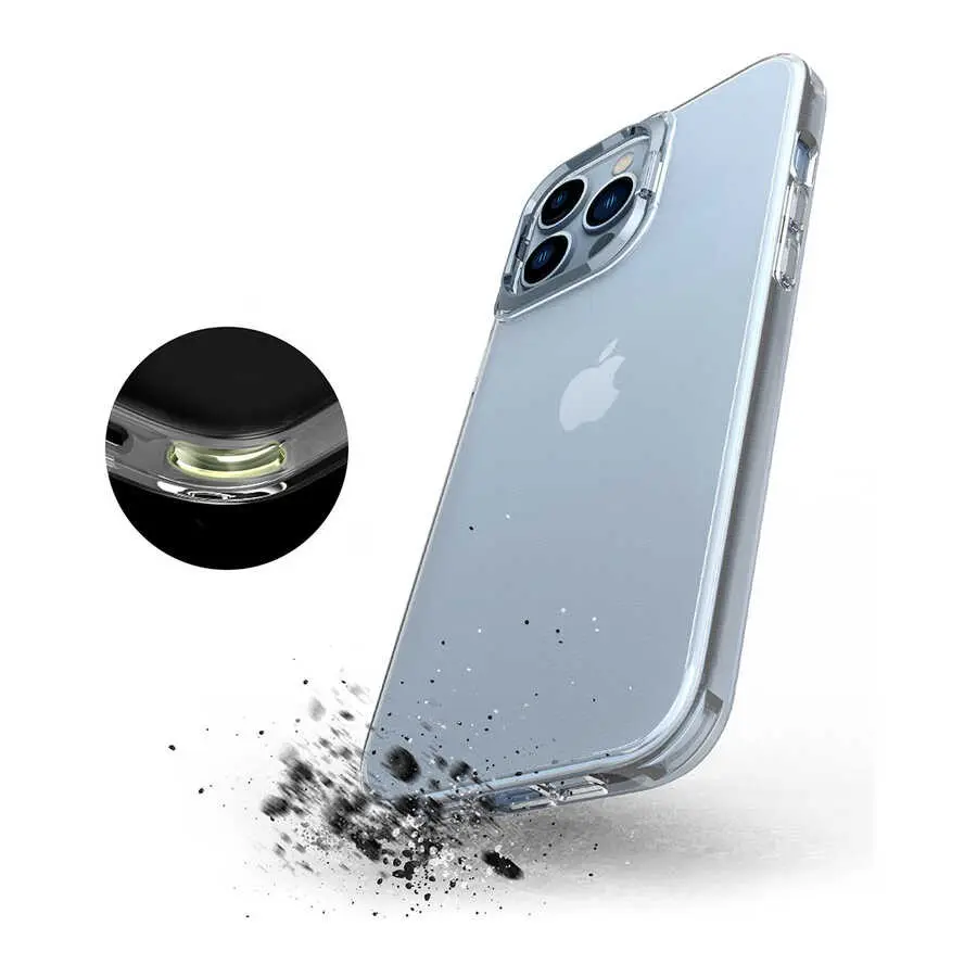 iPhone 14 Pro Max Şeffaf Kılıf, Metal Kamera Standlı - Zore Skuba
