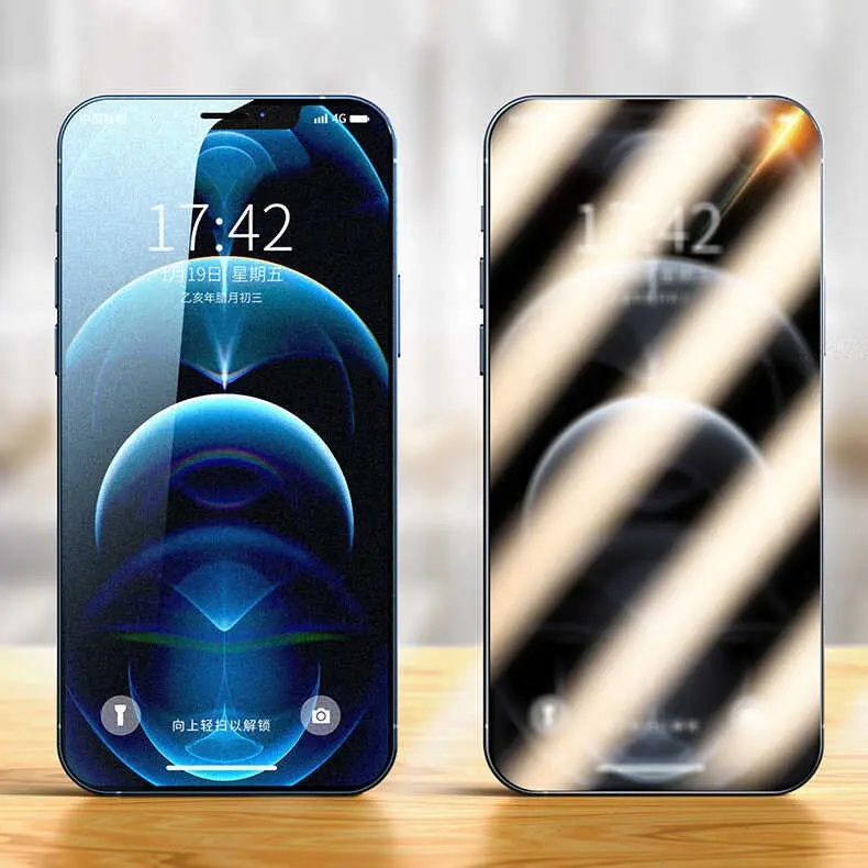 iPhone 14 Pro Max Gizlilik Filtreli Temperli Cam Ekran Koruyucu - Zore Rika