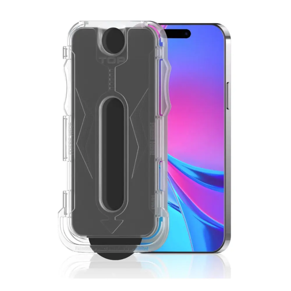 iPhone 14 Pro Hayalet Cam Ekran Koruyucu, Uygulama Aparatlı - Zore 5D Magic Privacy Glass
