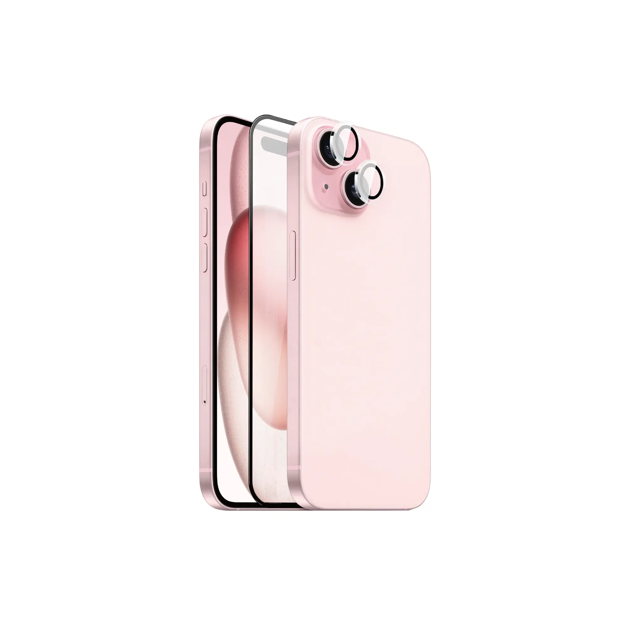 iPhone 15 Temperli Cam Ekran ve Kamera Lens Koruyucu Set - Wiwu Wi-IP002