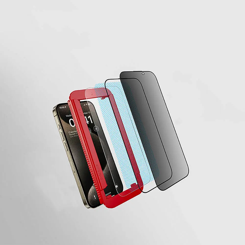 iPhone 15 Hayalet Ekran Koruyucu + Uygulama Aparatı - Casebang Privacy