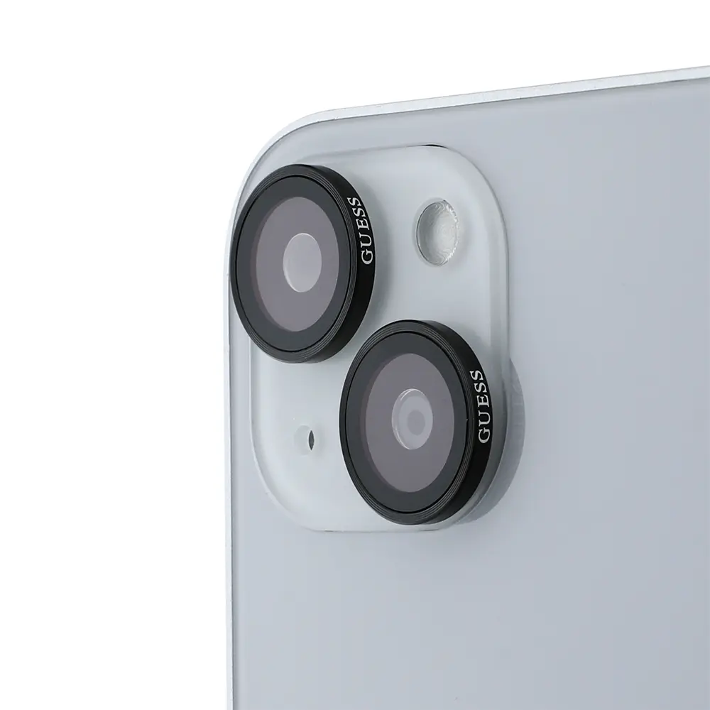 Apple iPhone 15 Guess Orjinal Lisanslı Metal Kamera Lens Koruyucu