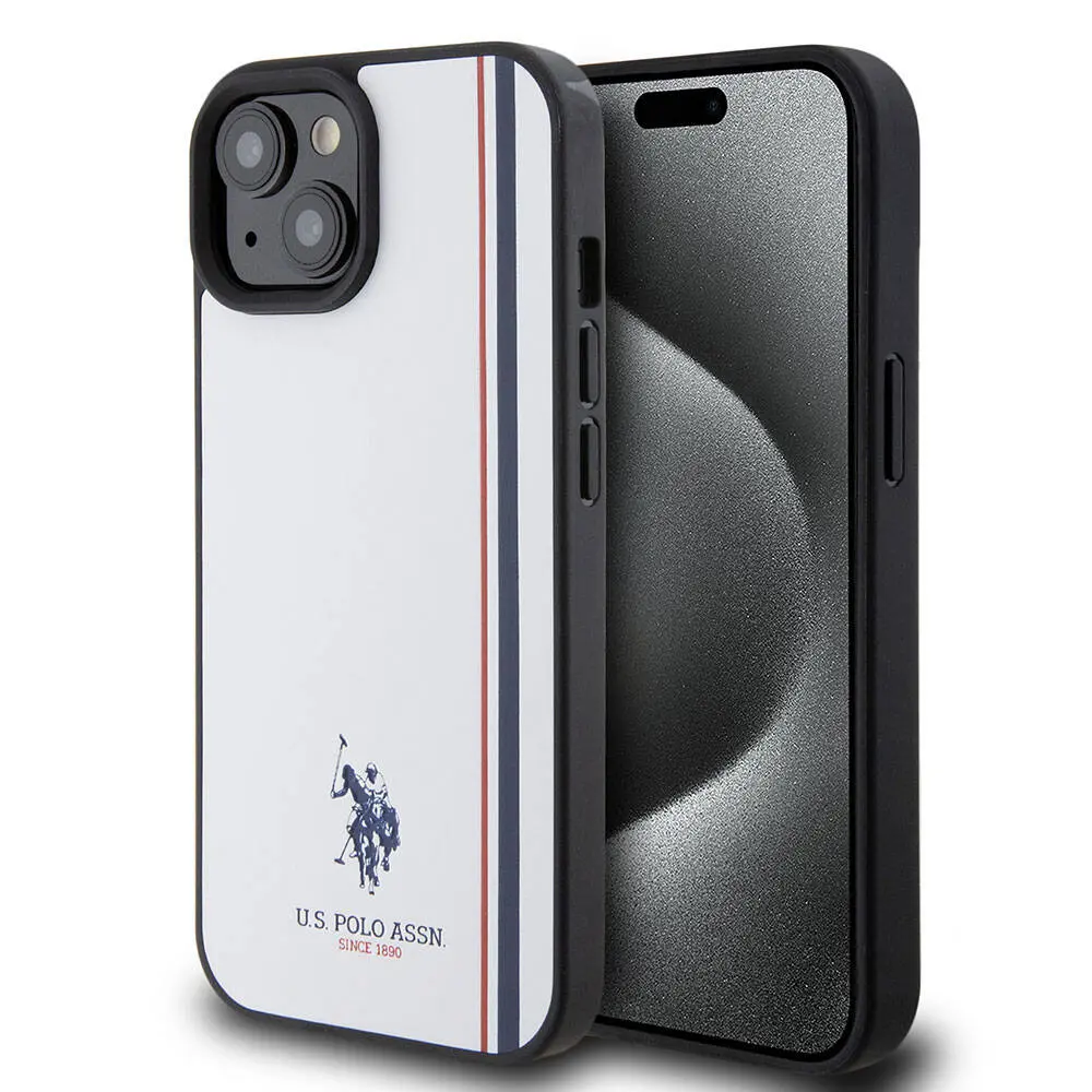iPhone 15 Kılıf, Üç Renk Şerit Tasarımlı Lisanslı Kapak - U.S. Polo Assn.