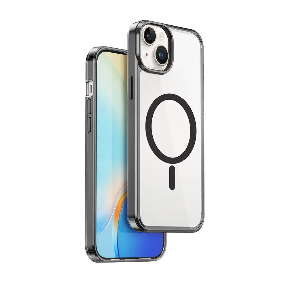 iPhone 15 Manyetik Şeffaf Sert PC Kılıf - Wiwu Magnetic Crystal