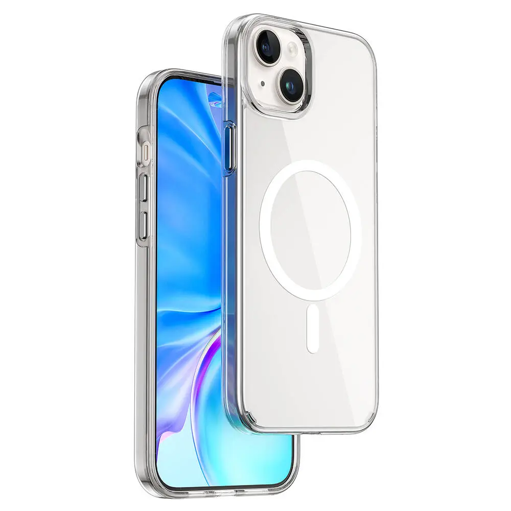 Apple iPhone 15 Kılıf Wiwu BC-022 M-safe Şarj Özellikli Şeffaf Transparan Kapak
