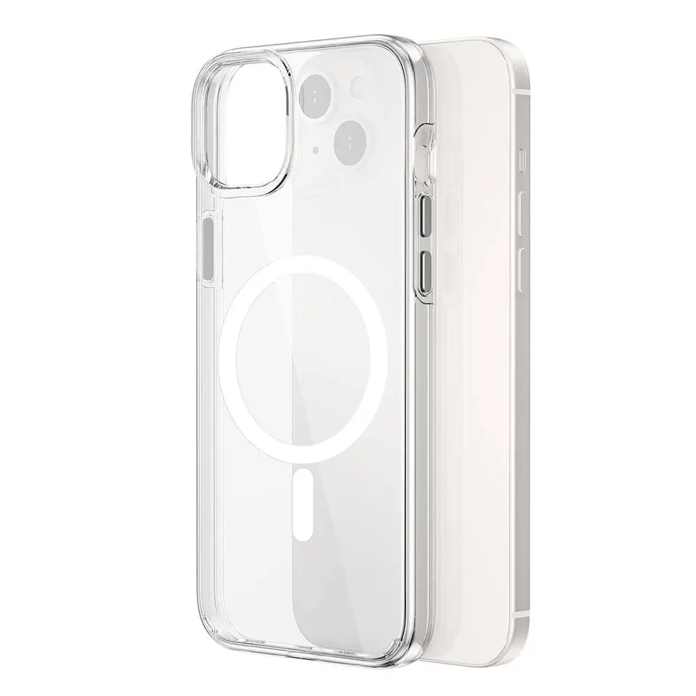 Apple iPhone 15 Kılıf Wiwu BC-022 M-safe Şarj Özellikli Şeffaf Transparan Kapak