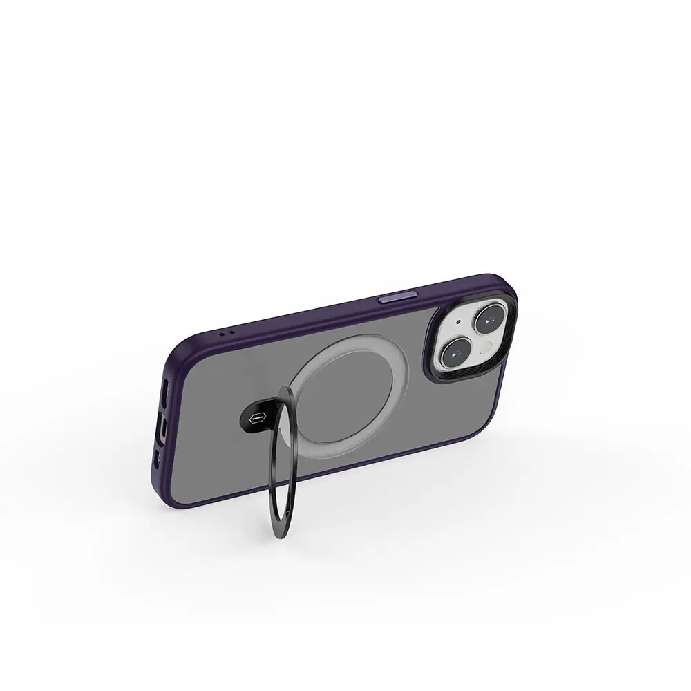 iPhone 15 MagSafe Uyumlu Mat Arka Yüzeyli Standlı Kılıf - Wiwu ZMM-010