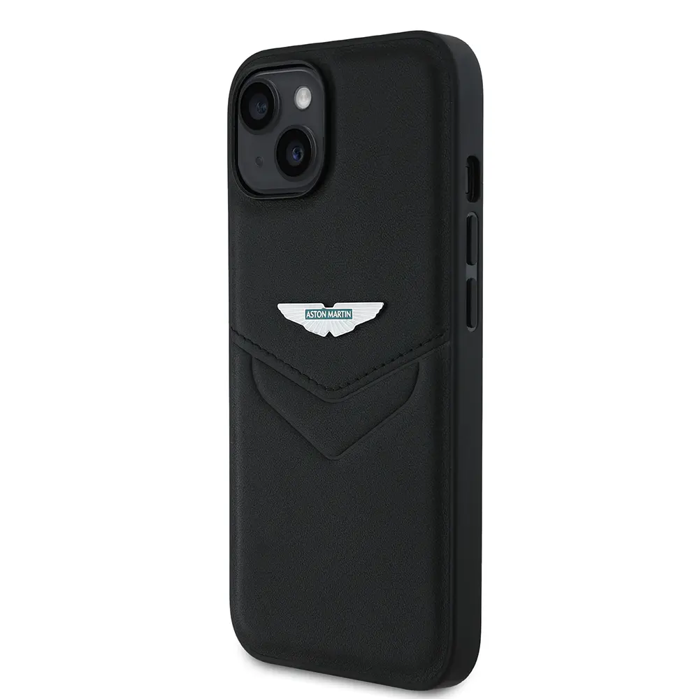 iPhone 15 Aston Martin Lisanslı PU Deri Metal Logolu Kılıf - Victory