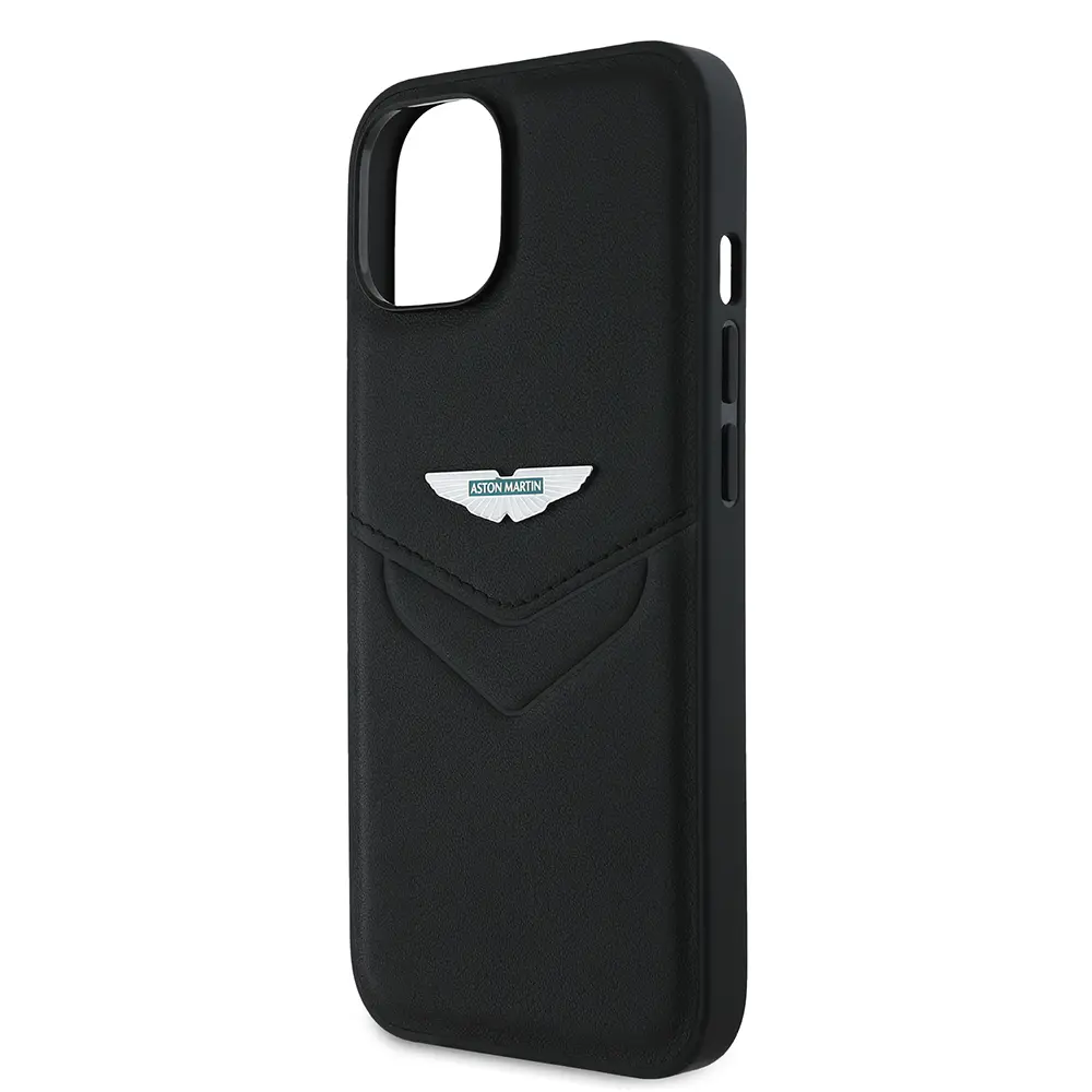 iPhone 15 Aston Martin Lisanslı PU Deri Metal Logolu Kılıf - Victory