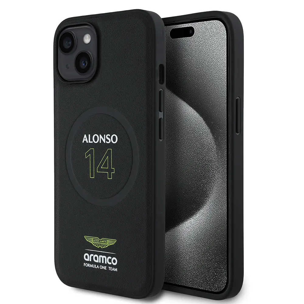 iPhone 15 MagSafe Uyumlu PU Deri Kılıf - Aston Martin Alonso 14