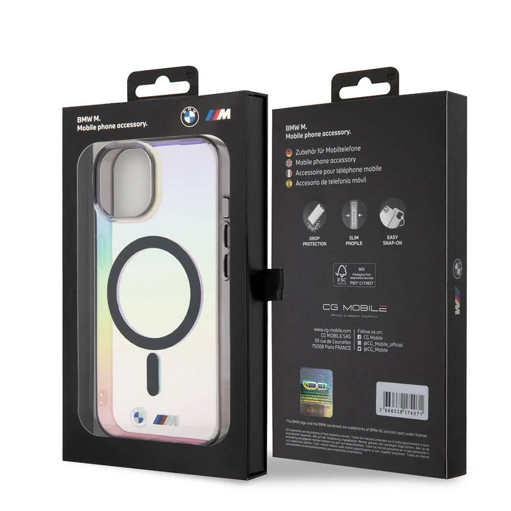 iPhone 15 MagSafe Uyumlu Şeffaf Kılıf - BMW Iridescent Lisanslı