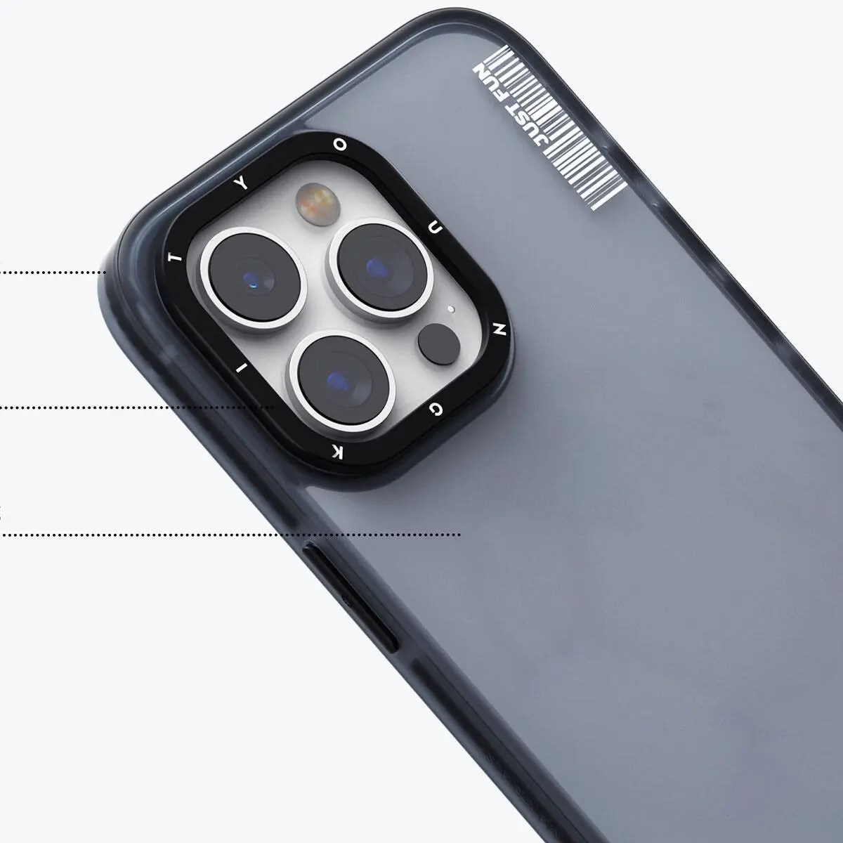 iPhone 15 Buzlu Mat Şeffaf Kılıf - Youngkit Colored Sand