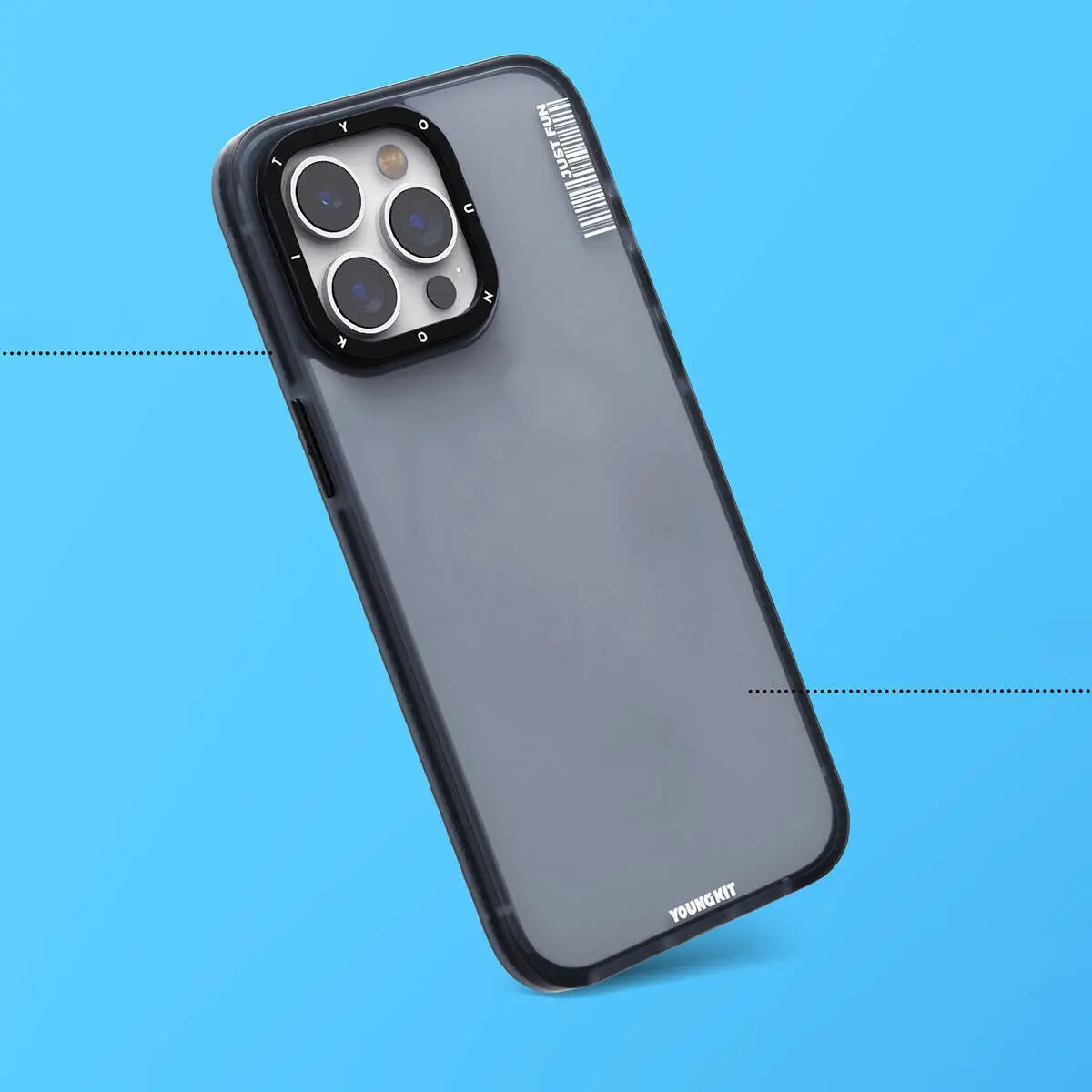 iPhone 15 Buzlu Mat Şeffaf Kılıf - Youngkit Colored Sand