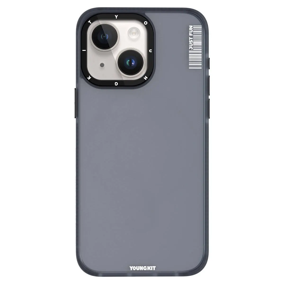 iPhone 15 Buzlu Mat Şeffaf Kılıf - Youngkit Colored Sand